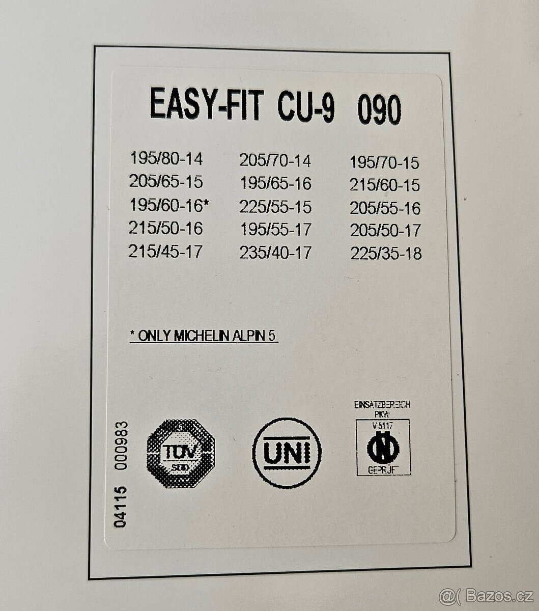 Sněhové řetězy König Easy-fit CU-9 velikost 090