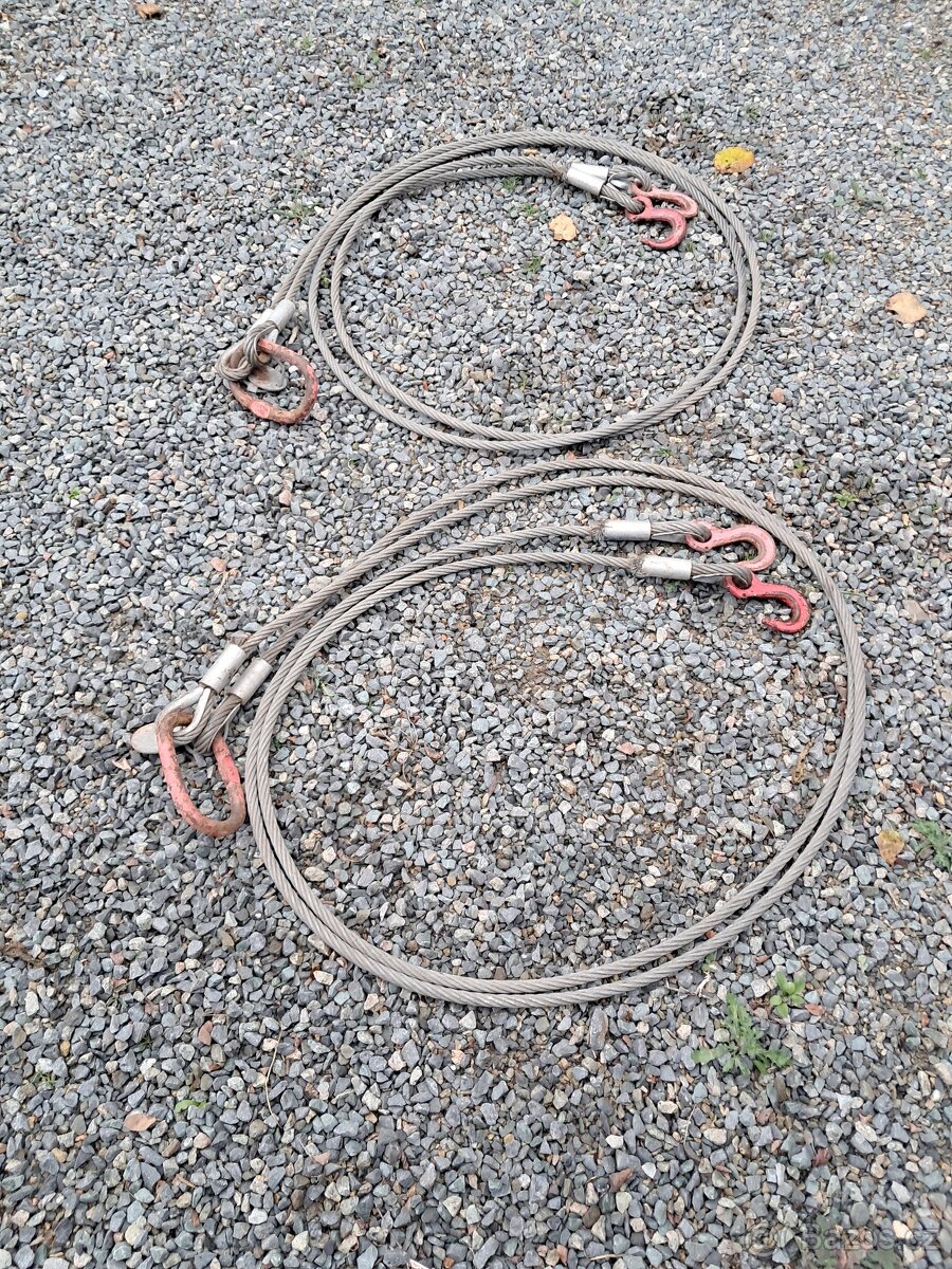 Vázací ocelová lana - dvojhák - mám 2 kusy