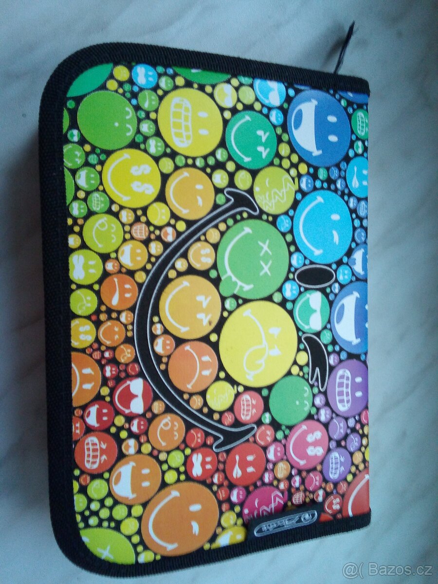 penál Herbita vybavený,vintage pouzdro