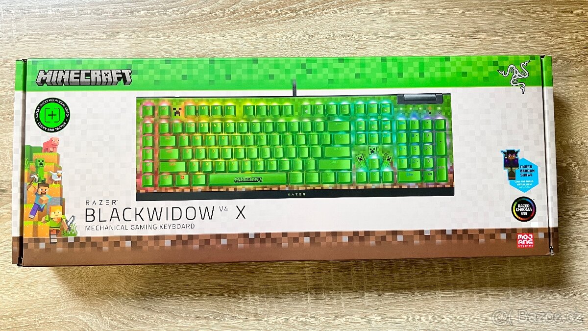 Herní Klávesnice RAZER Black Widow V4 (Minecraft)