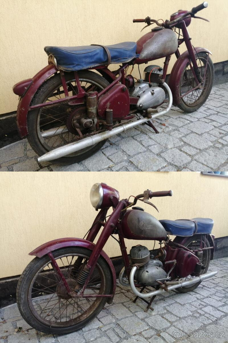 motocykl ČZ 150c k renovaci