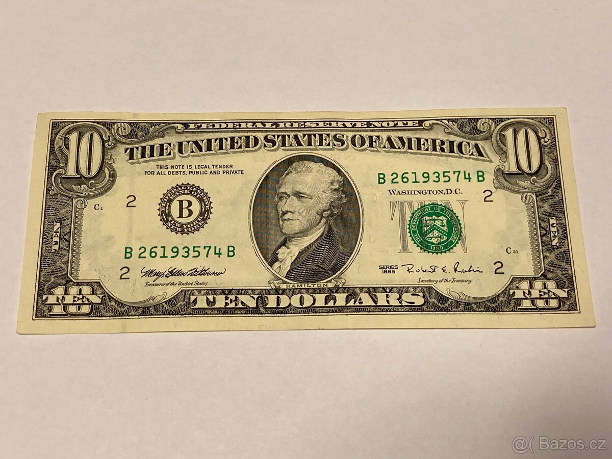 USA - Bankovka 10 Dollars 1995 - Serie B