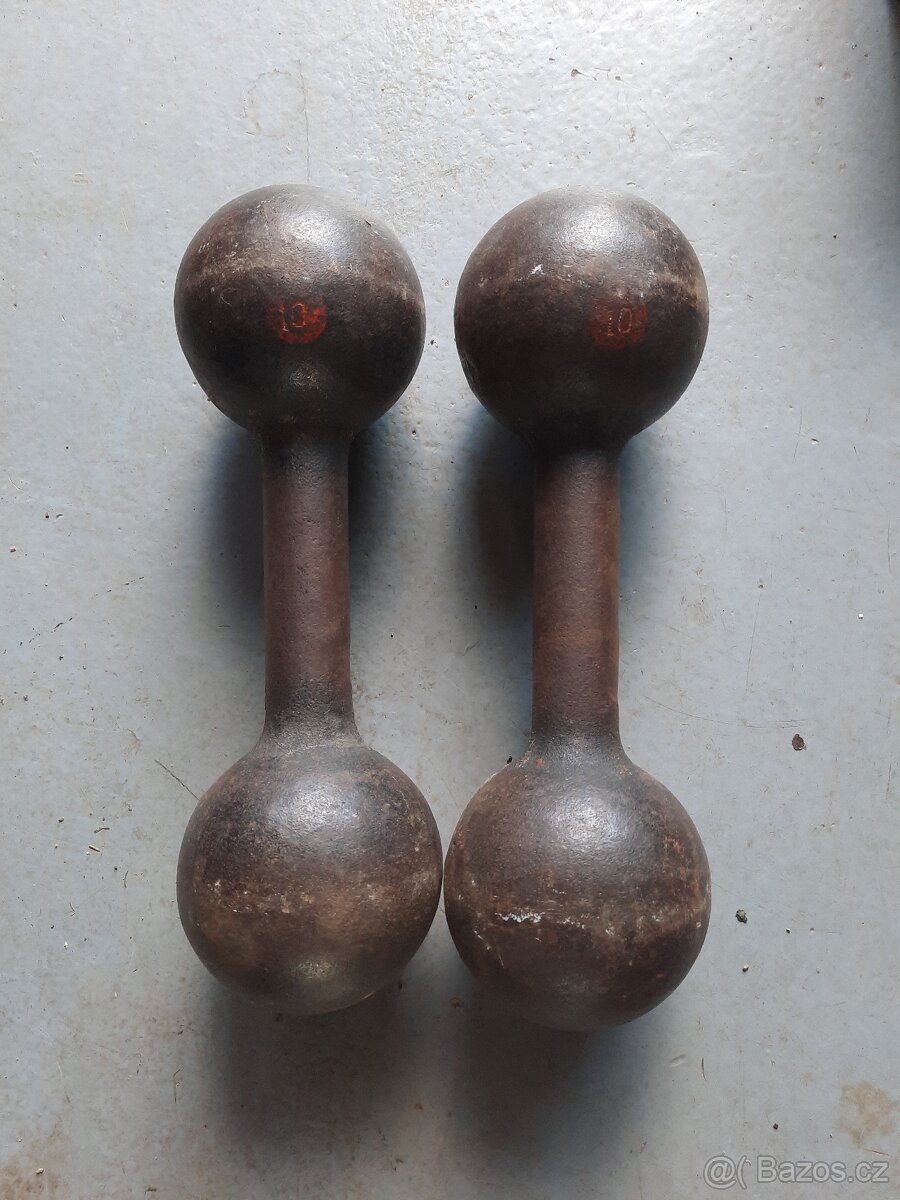 Činky 2x10kg staré retro