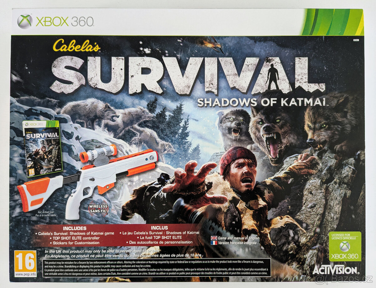 TOP SHOT ELITE + Cabela's Survival - puška Xbox 360