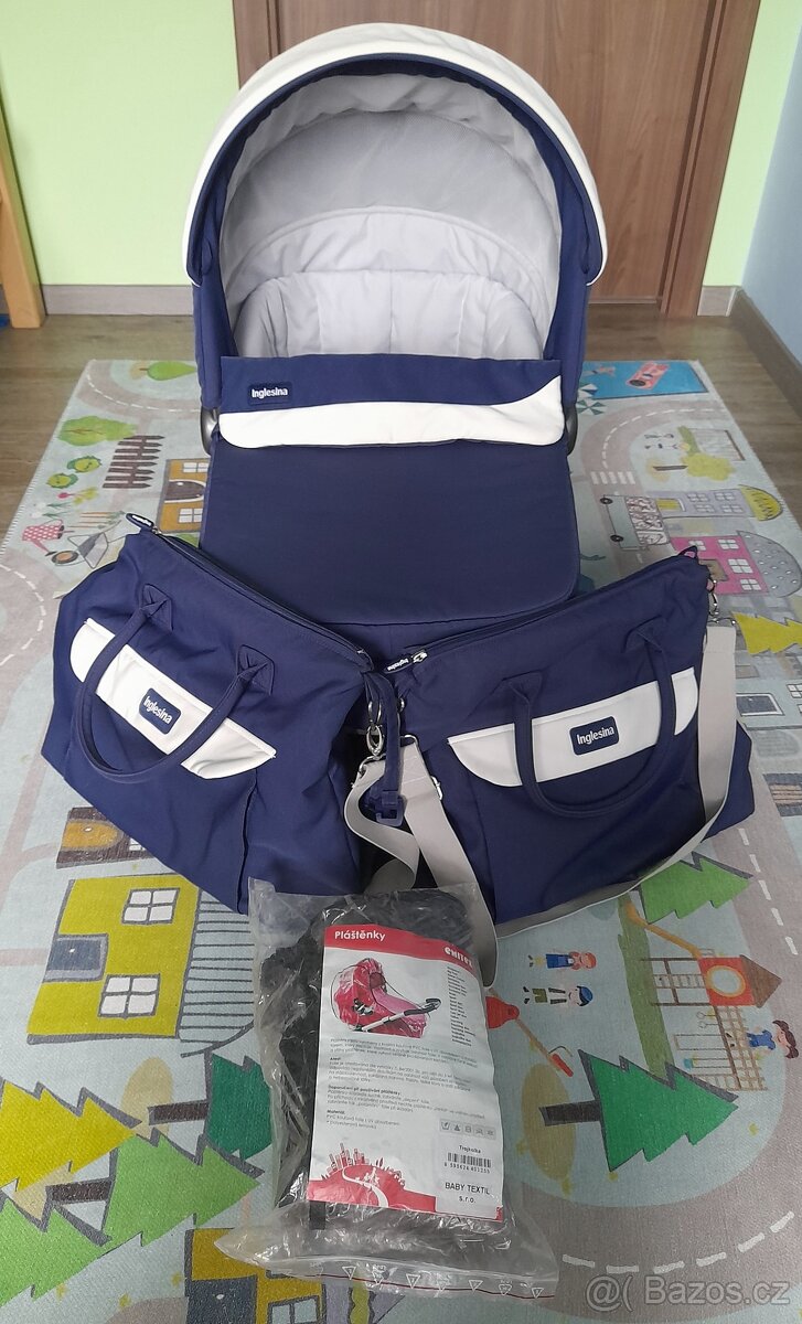 Prostorná hluboká korba Inglesina Sofia+tašky a pláštěnka