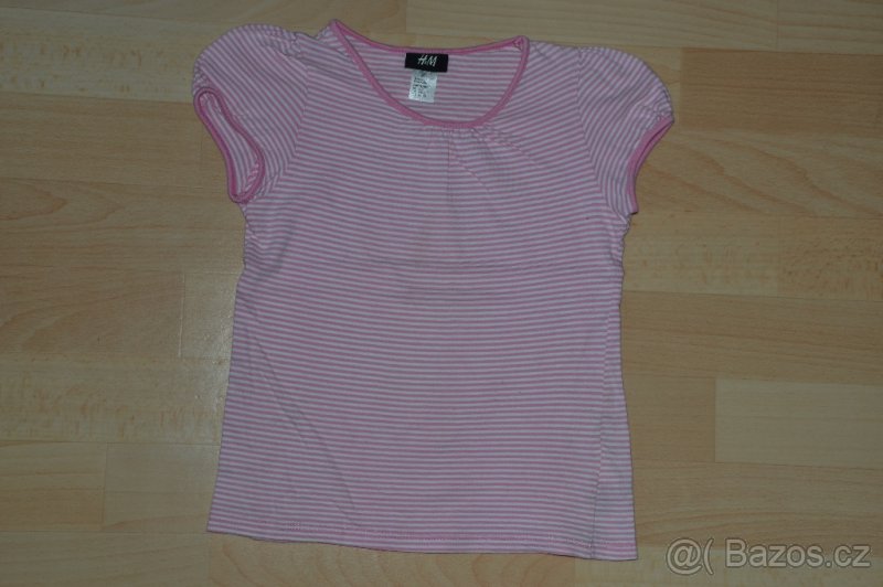 Dětské dívčí triko krátký rukáv - pruhované