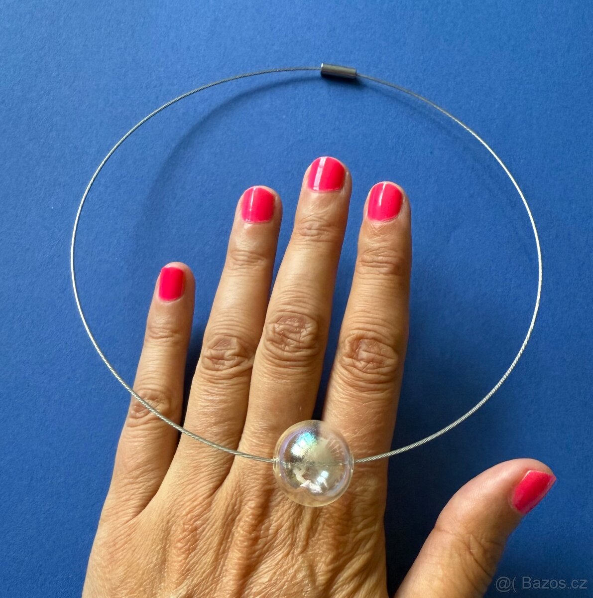 Orig. skleněný náhrdelník, Ko-ra-le, sleva 590 Kč