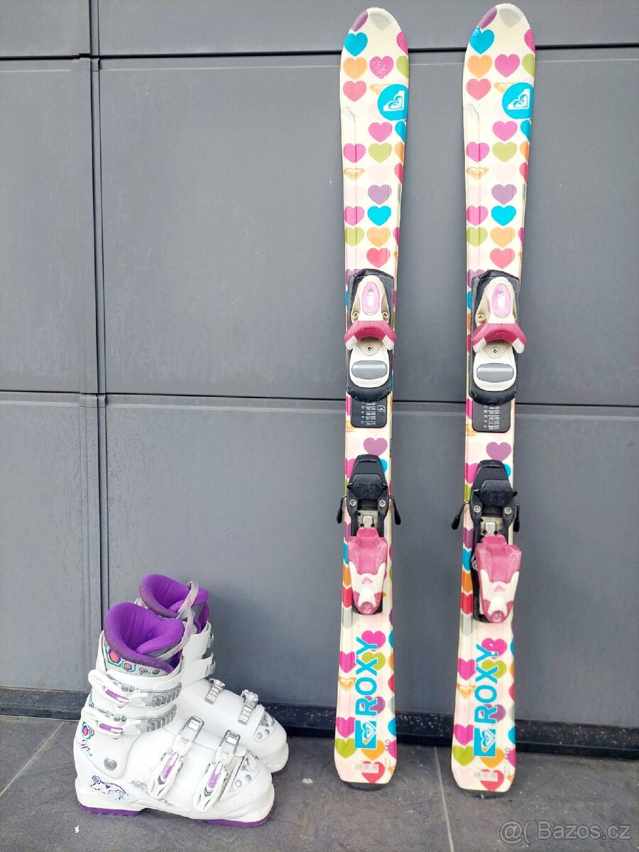 Dívčí lyže ROXY, 110 cm + lyžáky