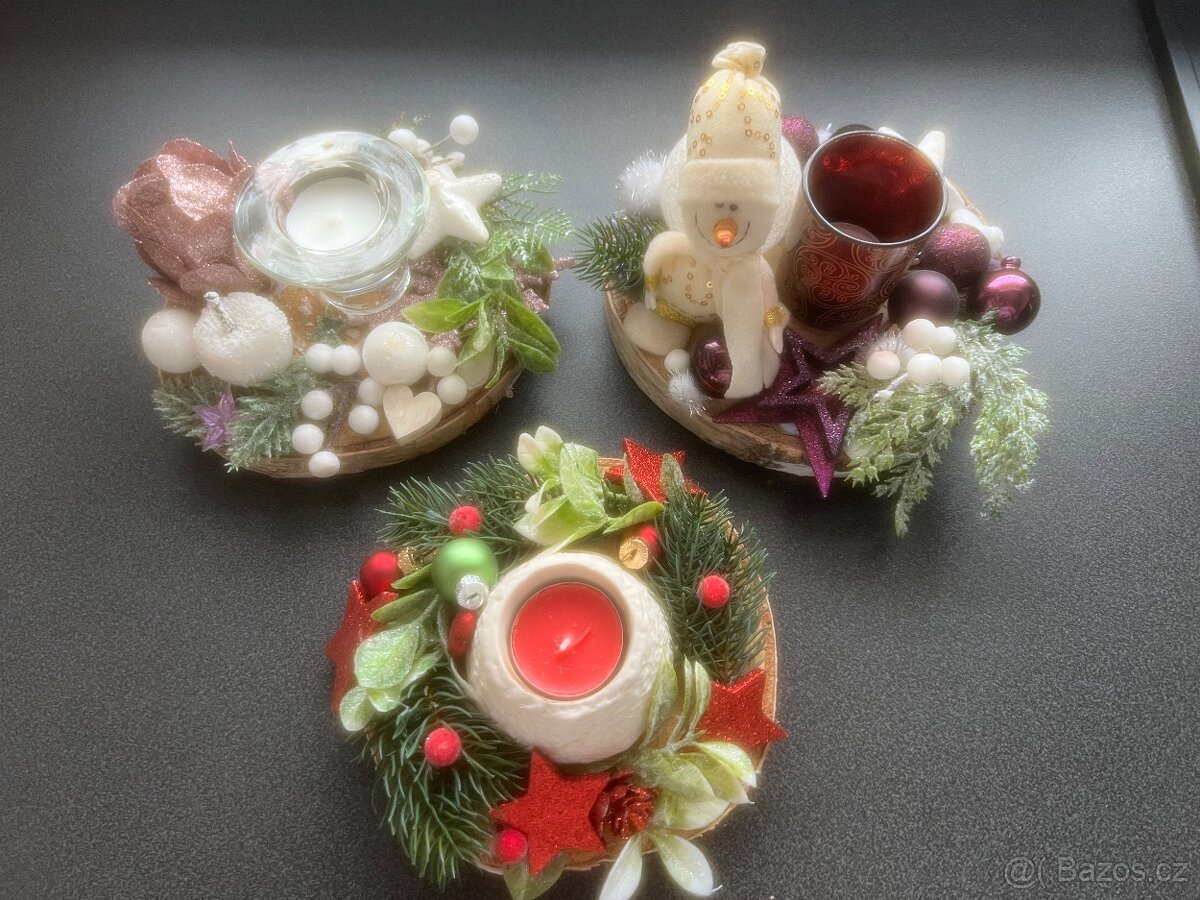 Vánoční svícen na stůl 3X