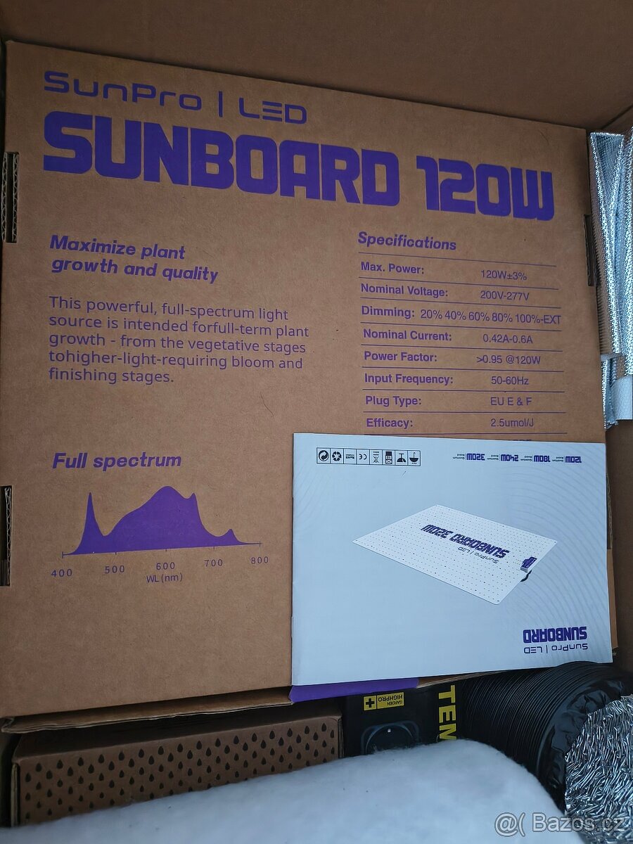 120watt led+pachový filtr+spínací hodiny