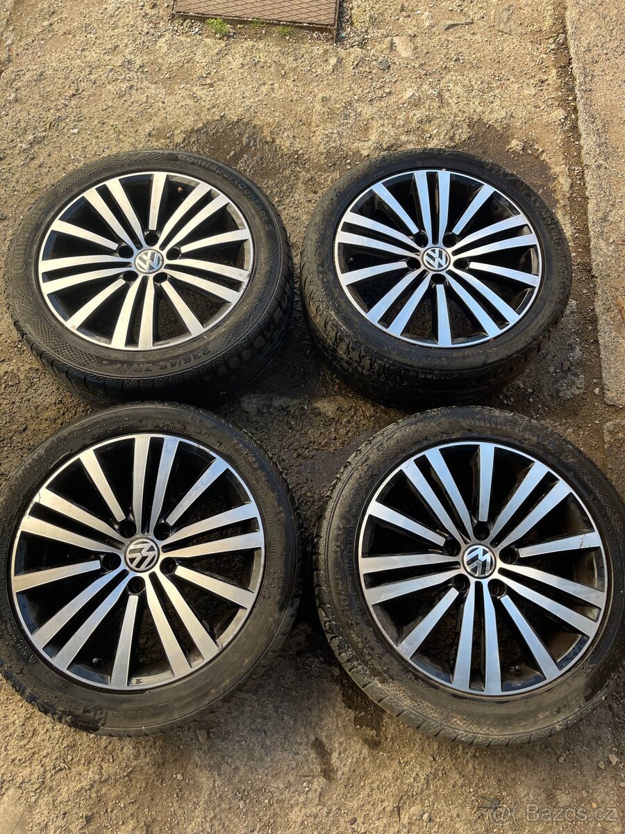 Alu kola VW 5x112 letních pneu 235/45 r17 VW - passat