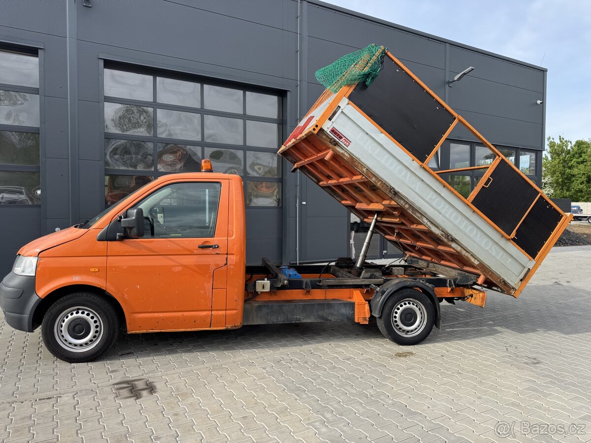 VW Transporter T5 1.9tdi LONG 3 str. sklápěč