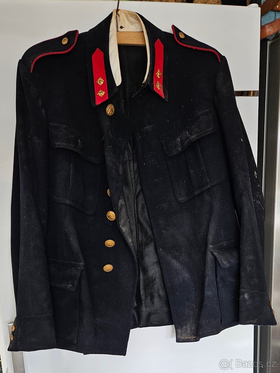 Historické hasičské sako a opasek