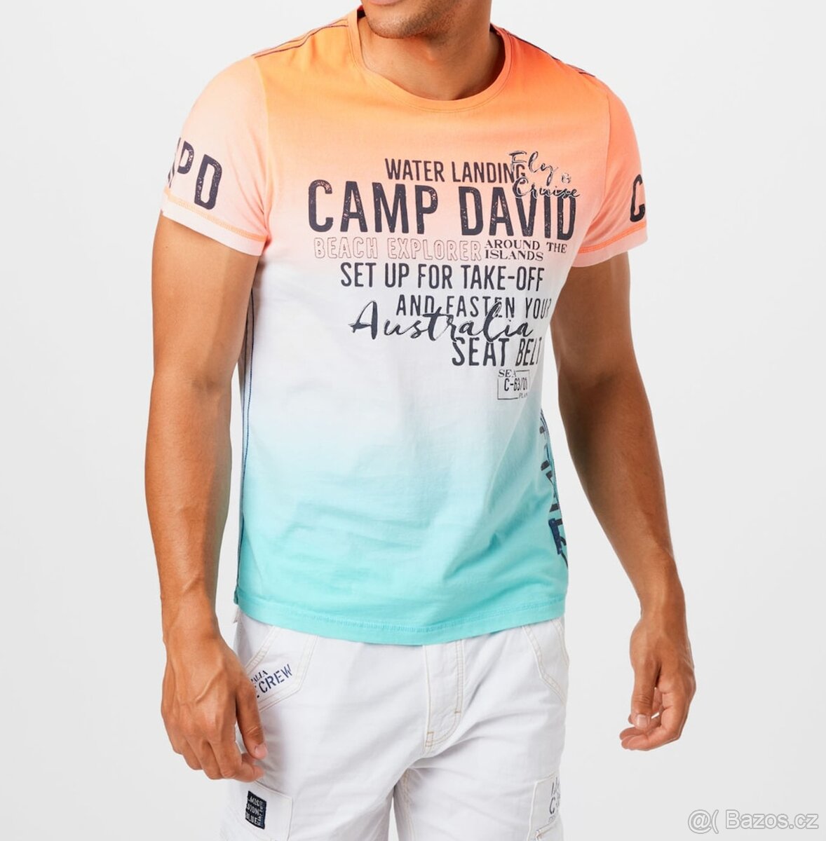 Pánské Tričko Camp David Speed Orange Ombre vel. L Nové
