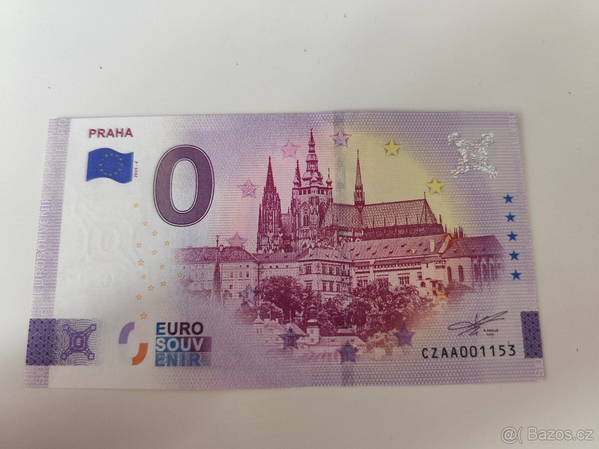 0 Euro souvenir Praha - 2025