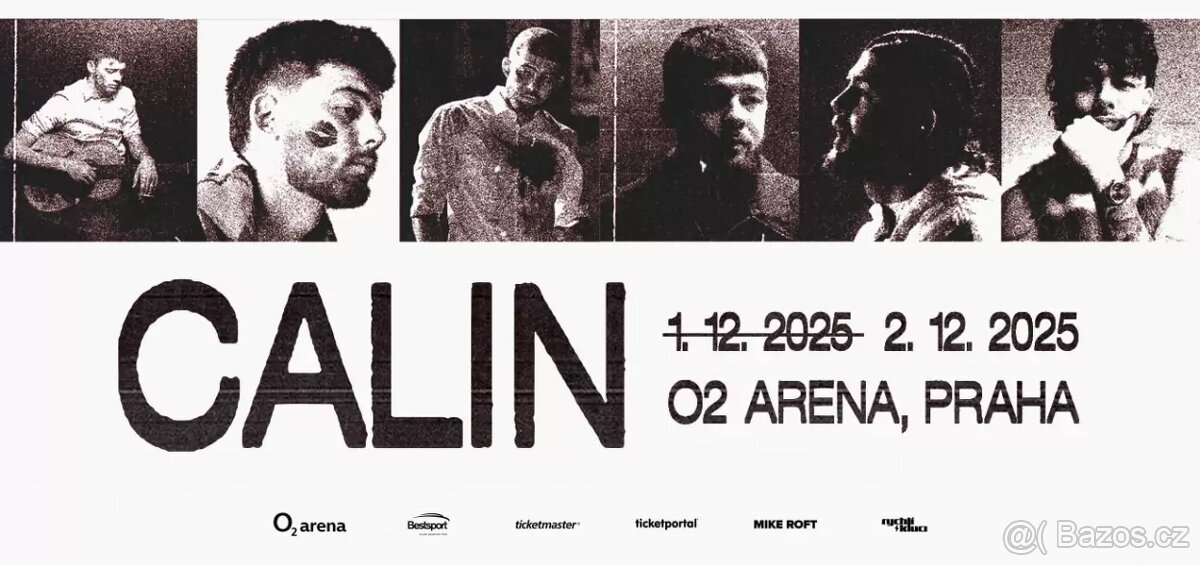 Prodám lístek na Calina - 1.12.2025 O2 arena Praha
