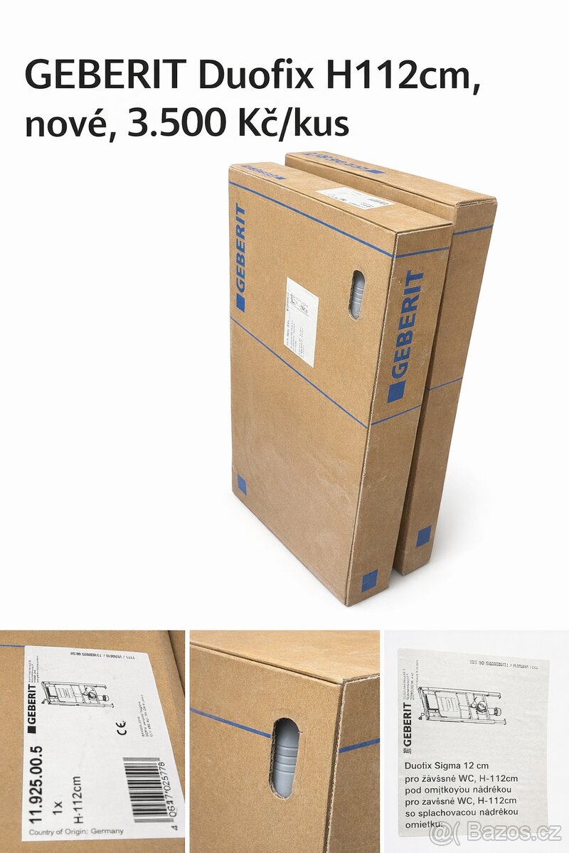 Geberit Duofix Sigma 12 cm – nové – 3.500 Kč/kus