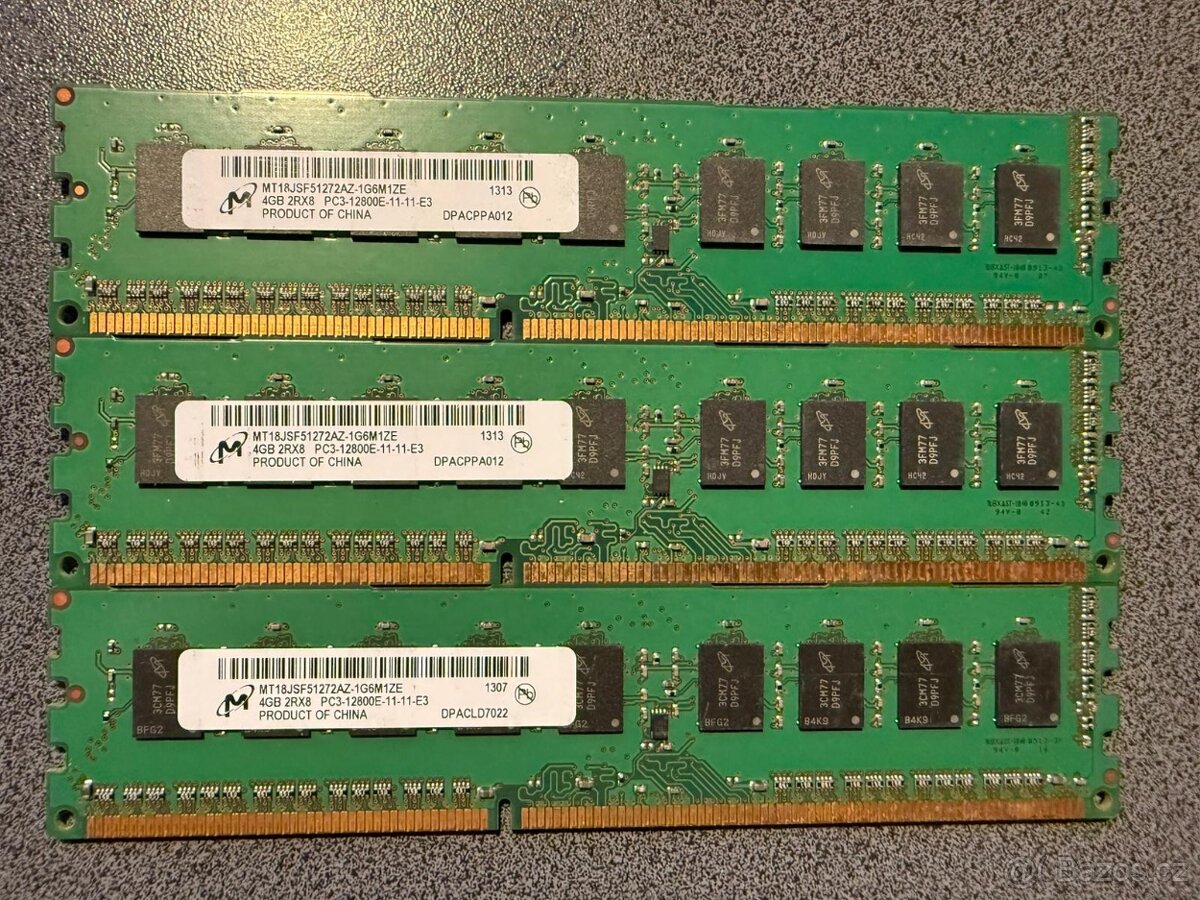 DDR3 ECC RAM Micron 4GB 1600 MHz – server (3 ks)