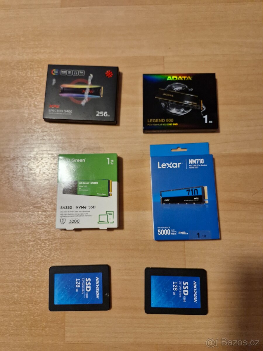 Vše prodáno - Nové SSD disky SATA a NVMe