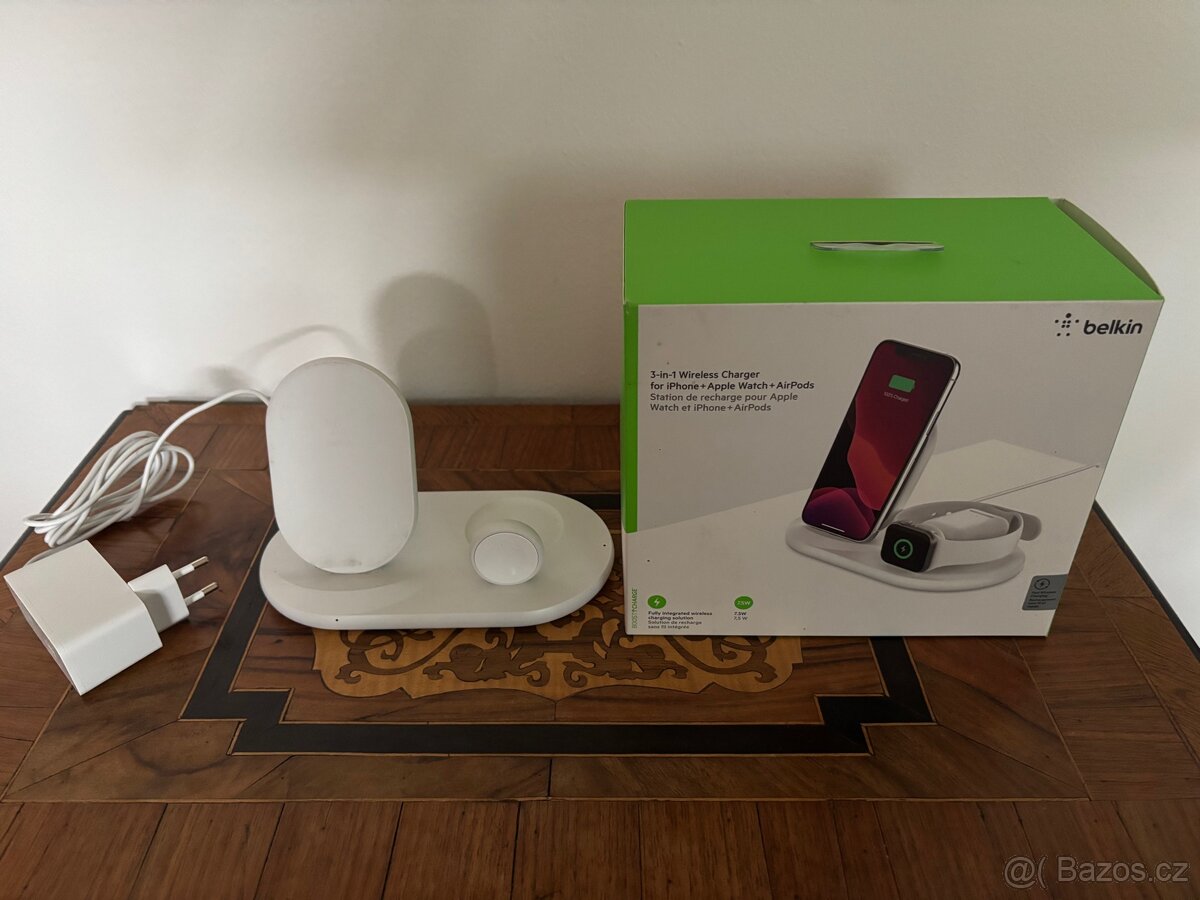 Bezdrátová nabíječka pro IPhone / Apple Watch 3v1