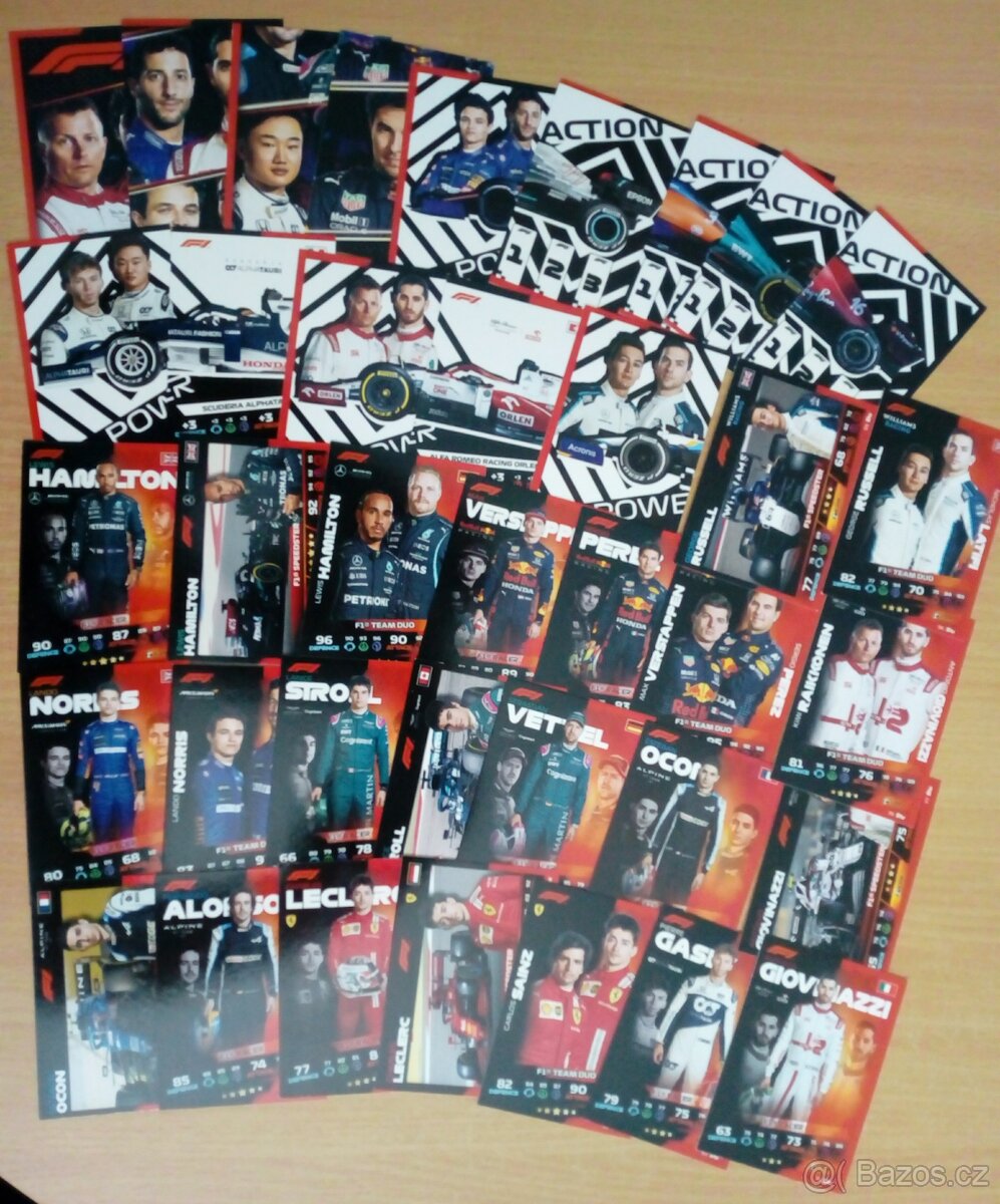 Topps F1 Turbo Attax 2021 22 23 2024 sběratelské karty F1