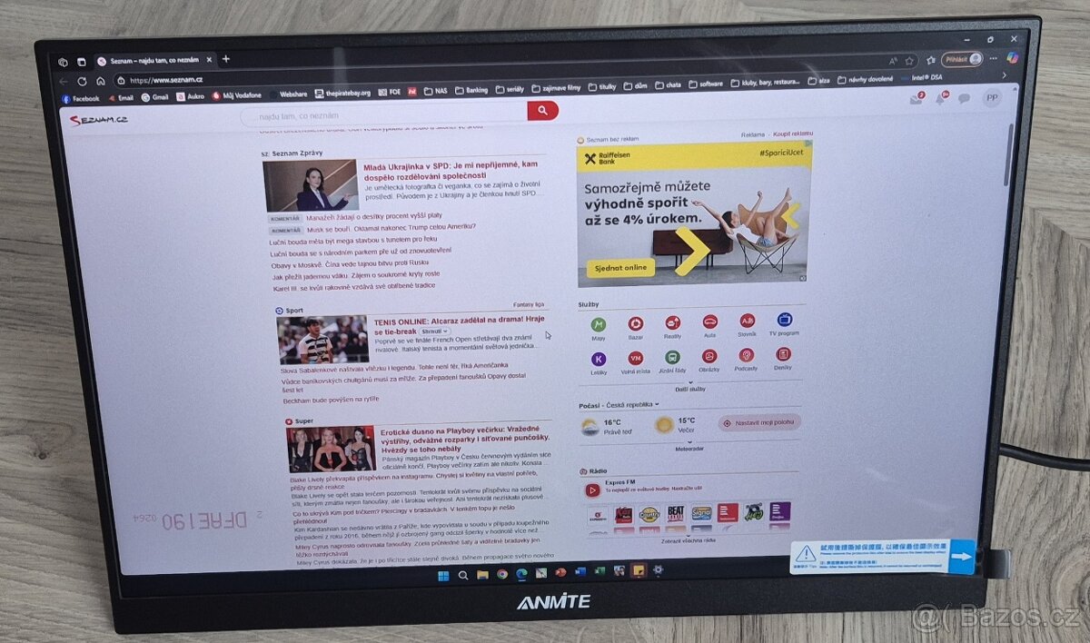 nový přenosný 16" LCD monitor (IPS, 1200P, HDR, 16:10)