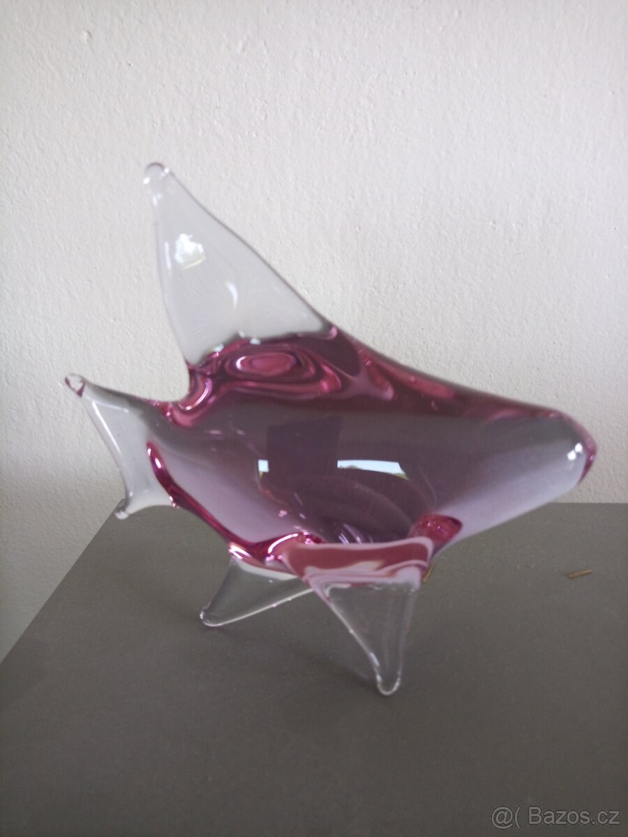 Skleněná ryba 12cm