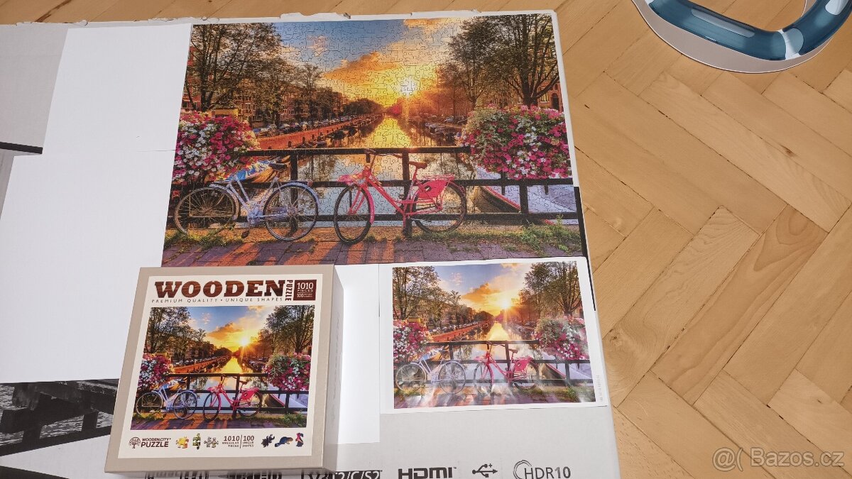 Prodám dřevěné puzzle 1010 dílků Kola v Amsterdamu :)