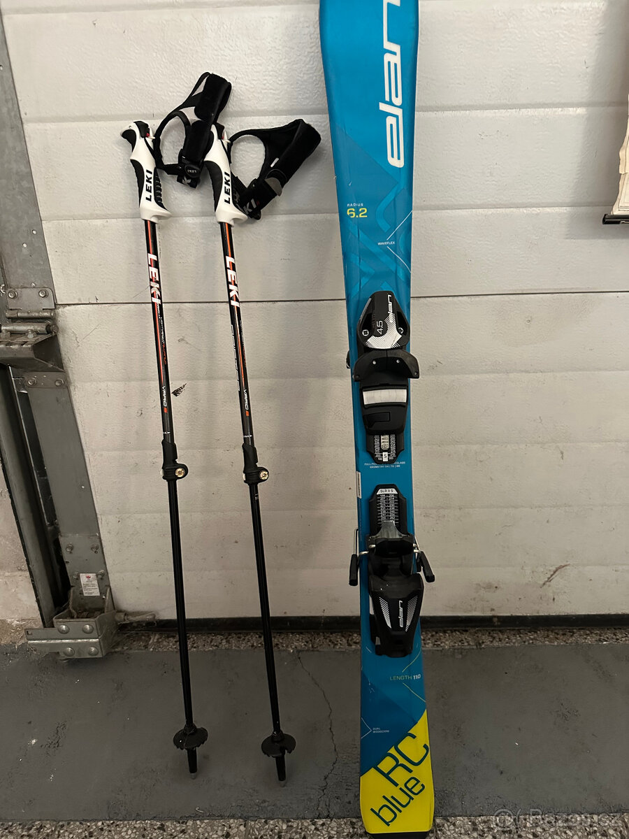 Lyže Elan 110cm + hole Leki Vario S90