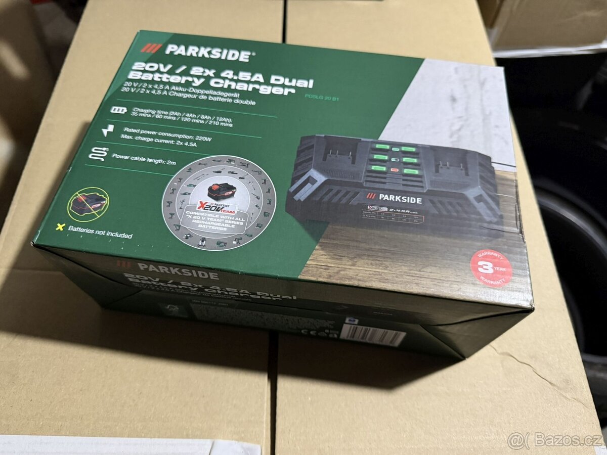 Dvojitá rychlonabíječka Parkside PDSLG 20 B1