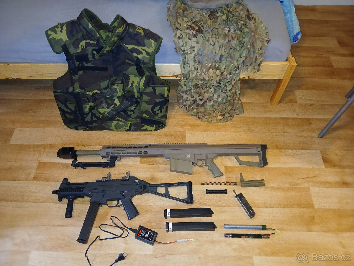 Airsoft vybavení (M82, UMP + zbytek vybavení)