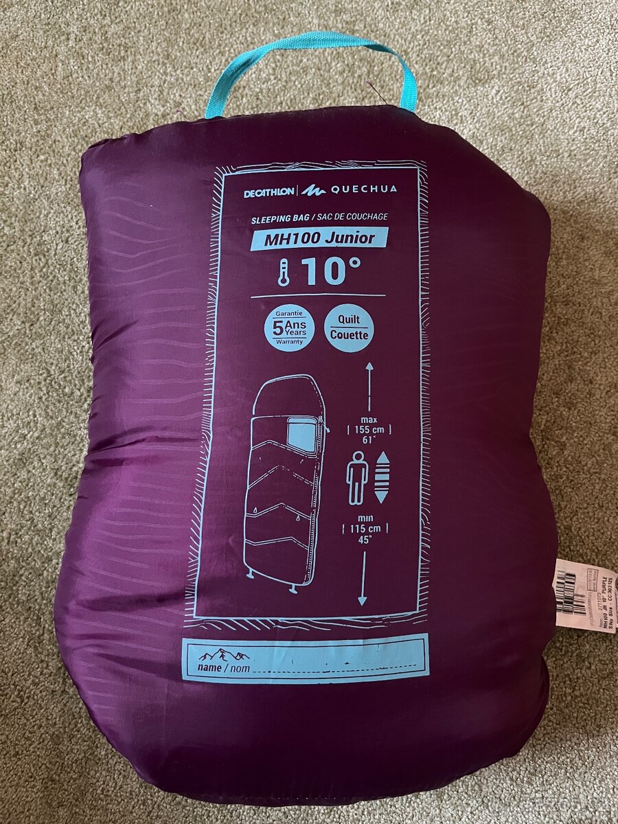 Dětský kempingový spací pytel Decathlon MH 100 10°C