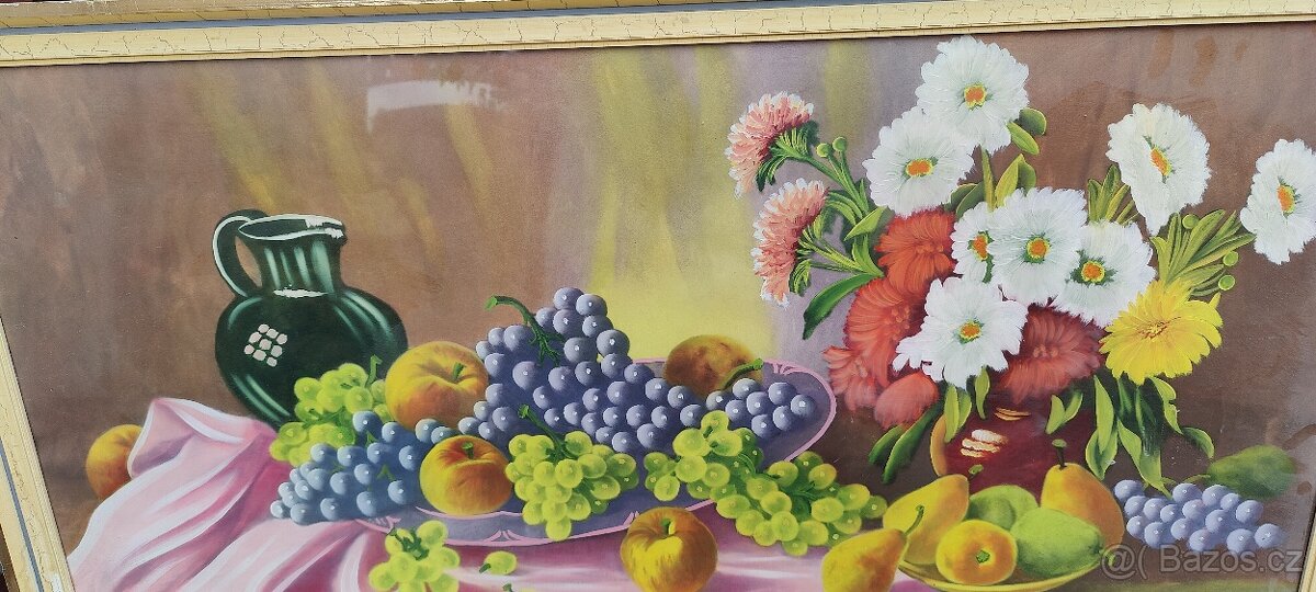 prodám obraz ovoce s květinami