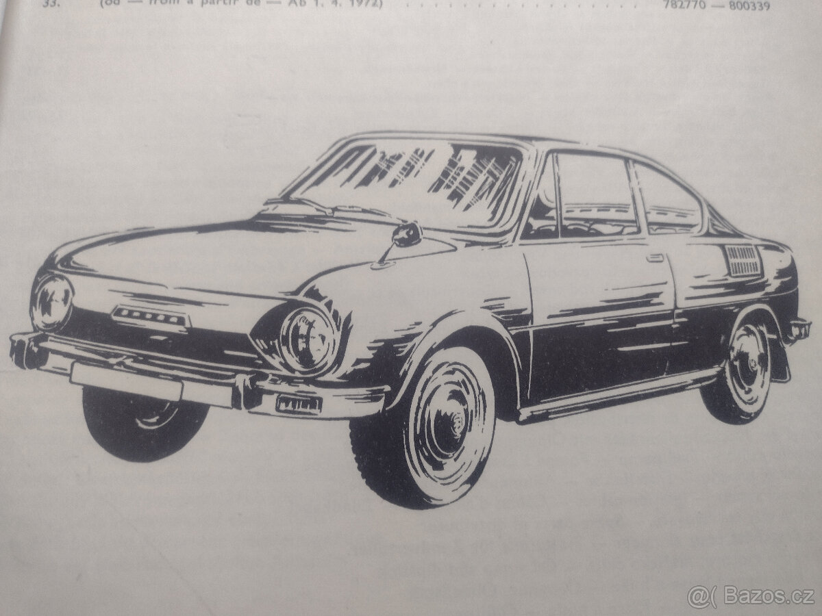 ŠKODA 110 R, (ERKO), KATALOGY ND, 1970 A 1971-1972 A 1974-75