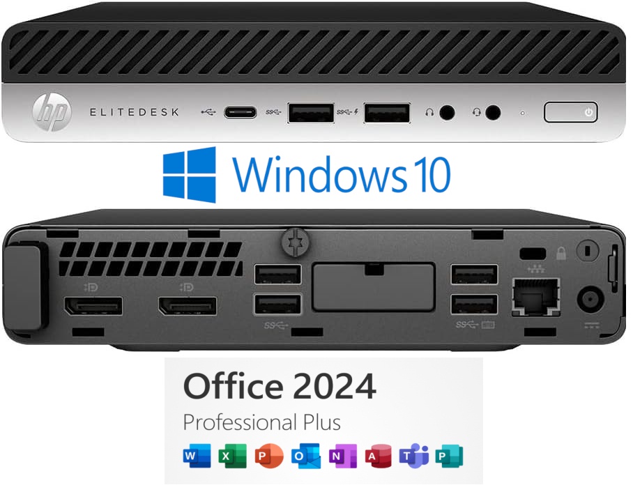 HP EliteDesk 705 G4 Mini 120GB Win 10 + MS Office 2024