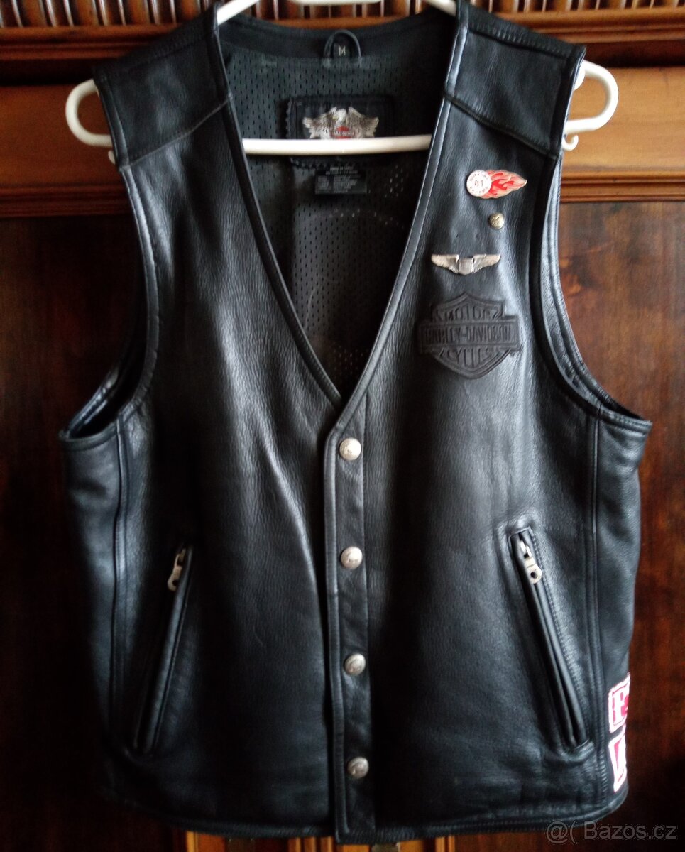 Prodám koženou reflexní vestu Harley Davidson Skull