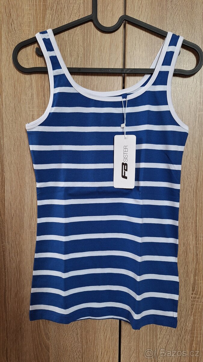 Dámské modro bílé pruhované tílko