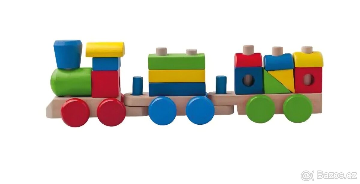 Woody Dřevěný skládací nákladní vlak - dva vagony NOVÝ