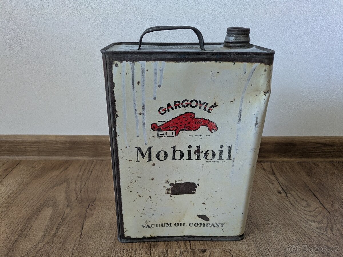 Stará plechovka Mobiloil - ORIGINÁL