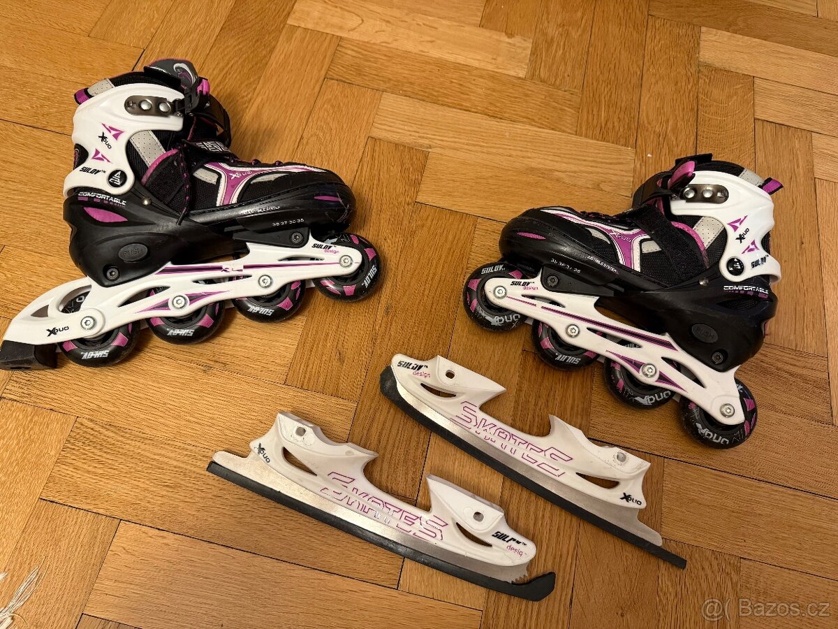 Dívčí rostoucí brusle 35-38