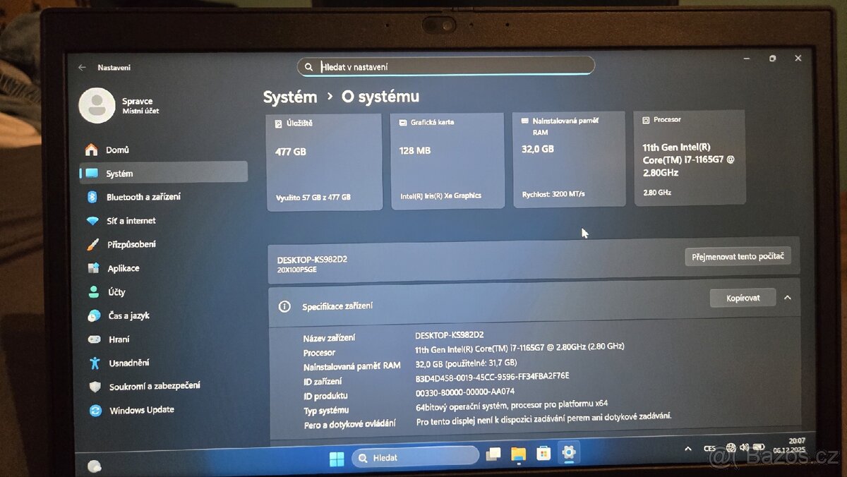 Lenovo L14. i7 512GB SSD 32GB Pamet