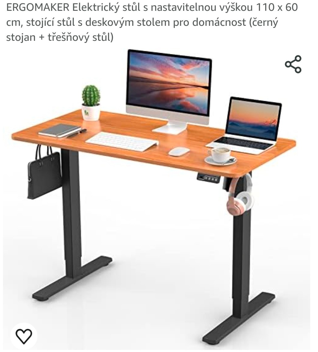 Nový elektrický výškově nastavitelný stůl 110 x 60 ERGOMAKER