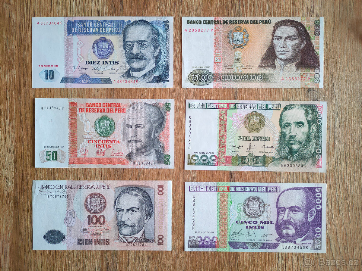 6 bankovek z PERU