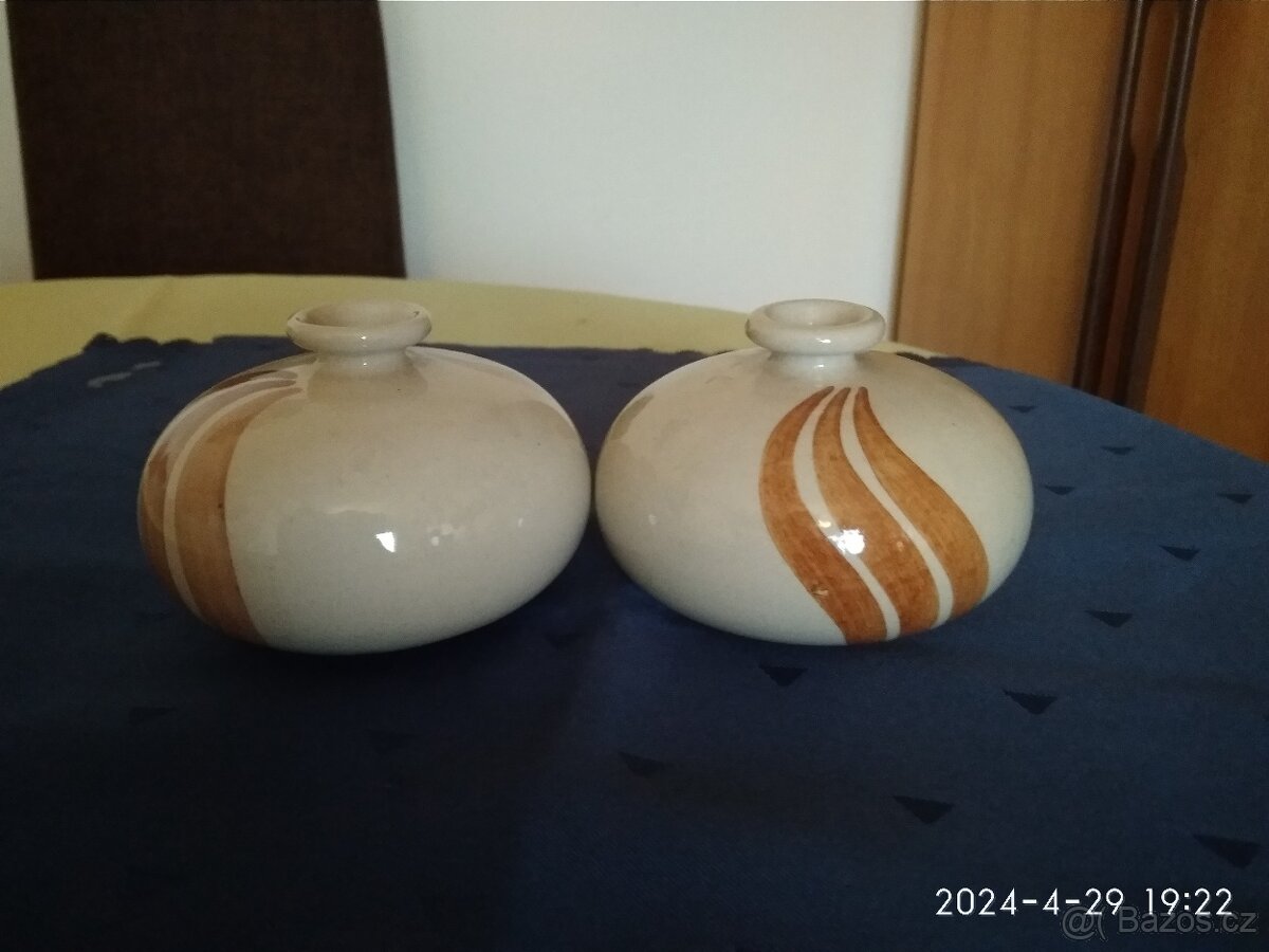 2x retro porcelánové vázičky
