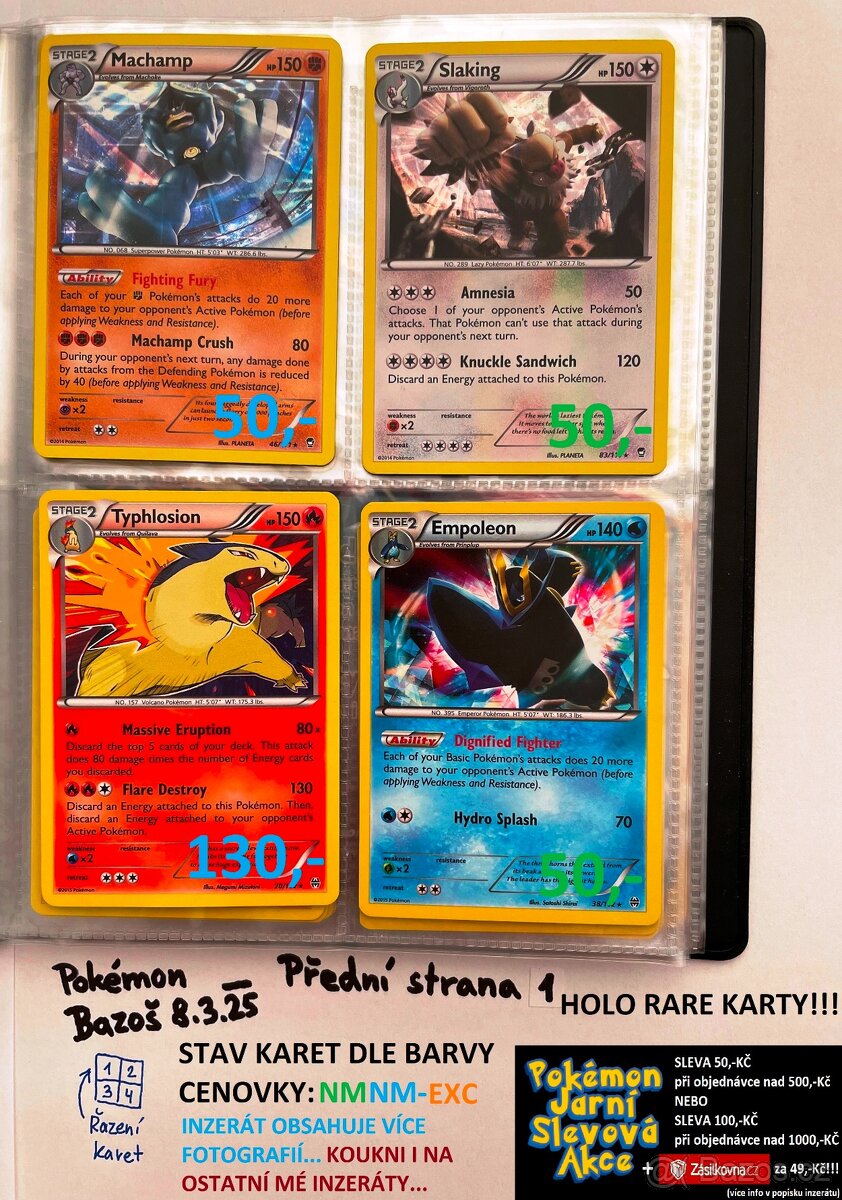 Kusové karty TCG Pokémon STARÉ 5-10LET (ORIGINÁL)