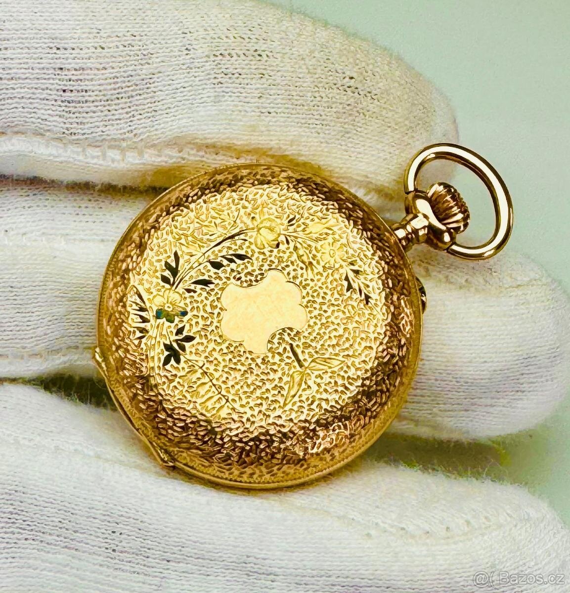 14K CELO ZLATÉ TŘÍPLÁŠŤOVÉ KAPESNÍ HODINKY - JEPTIŠKY