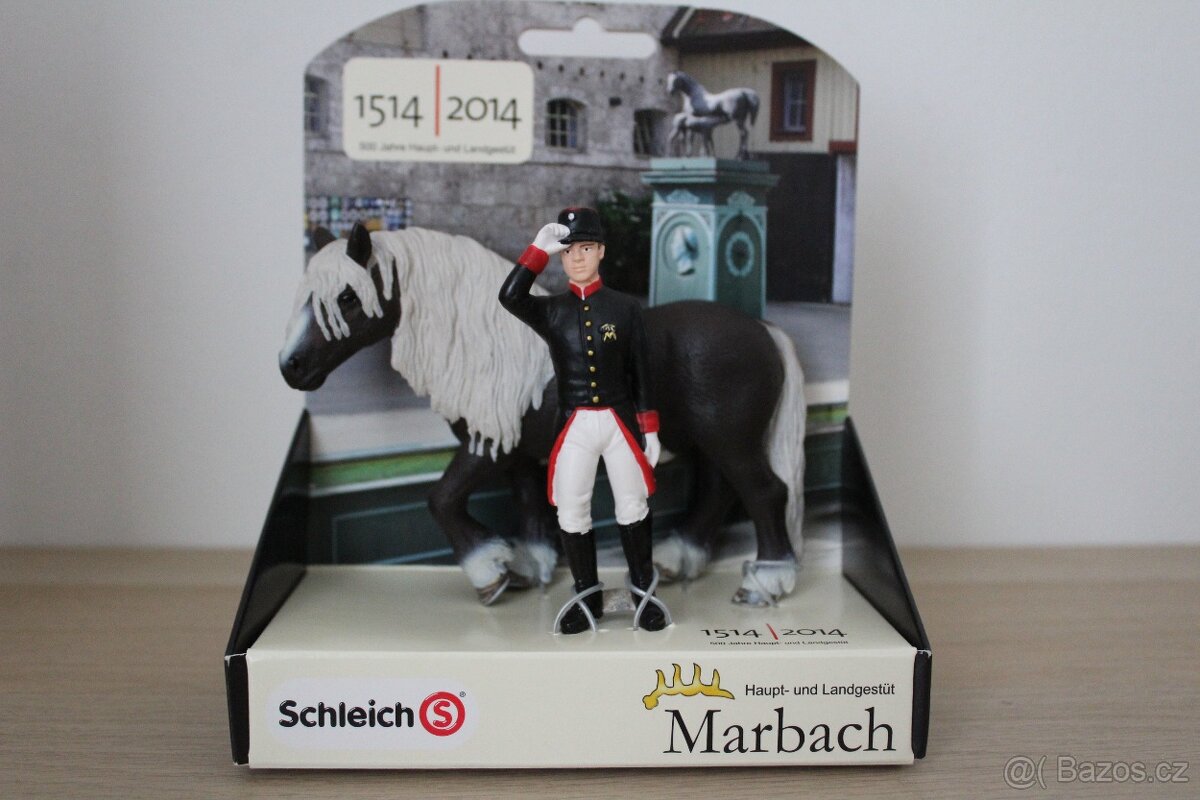 Marbacher Schwarzwaldský hřebec s ošetřovatelem Schleich