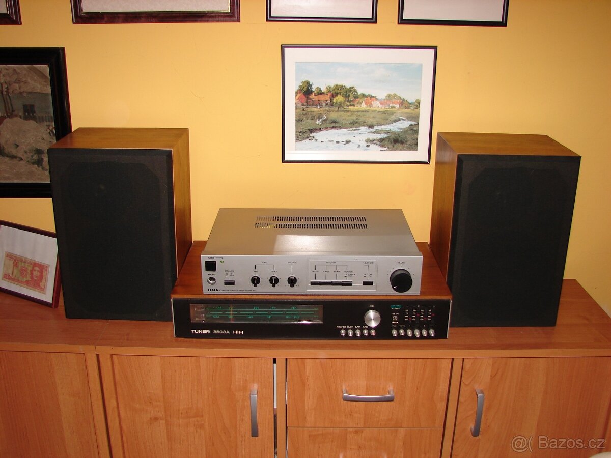 Tesla tuner,zesilovač,reprobedny.