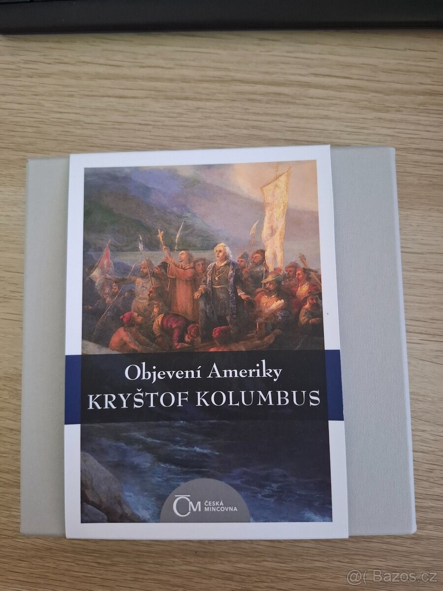 Stříbrná mince Objevení Ameriky - Kryštof Kolumbus proof