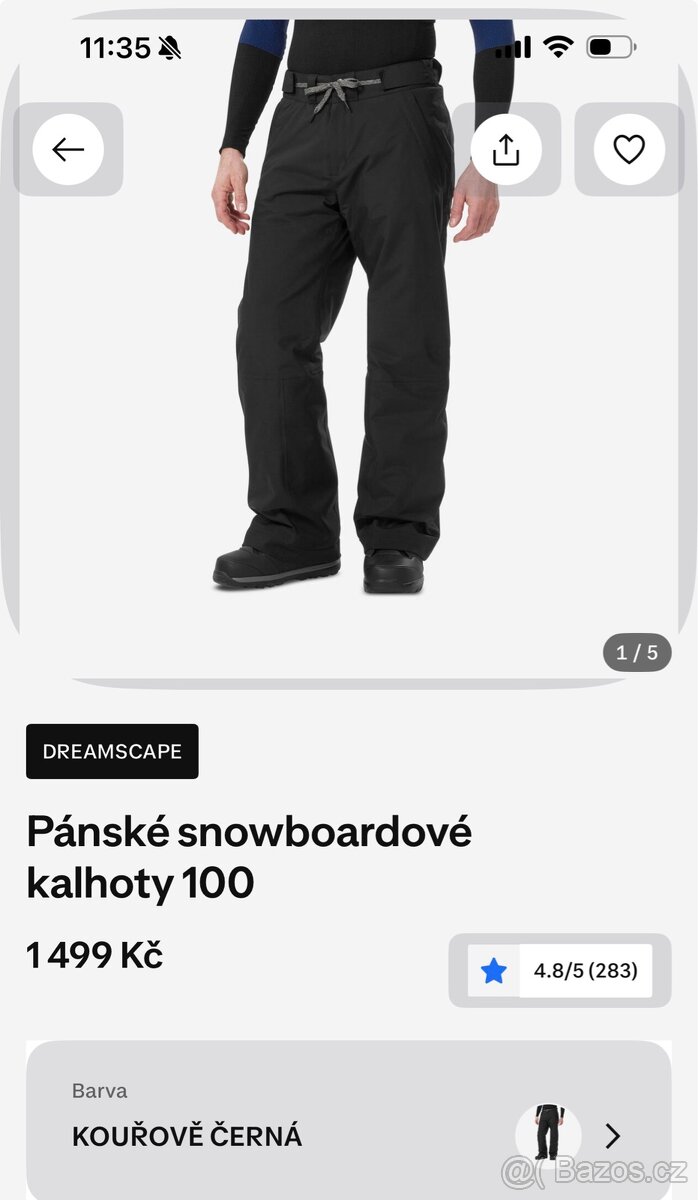 snowboardové/ lyžařské kalhoty 100, velikost M